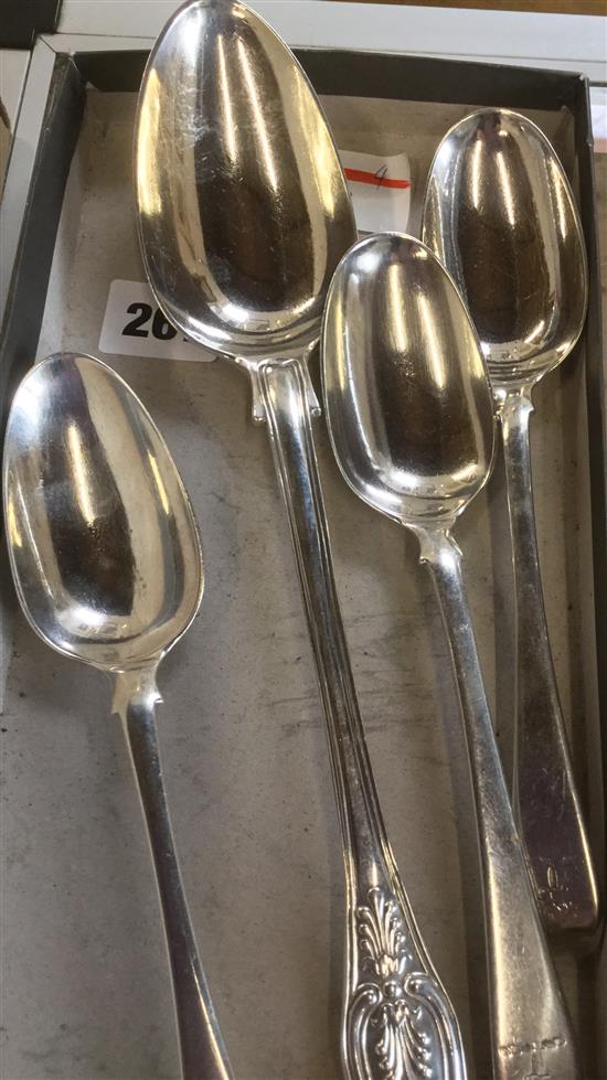 4 silver spoons